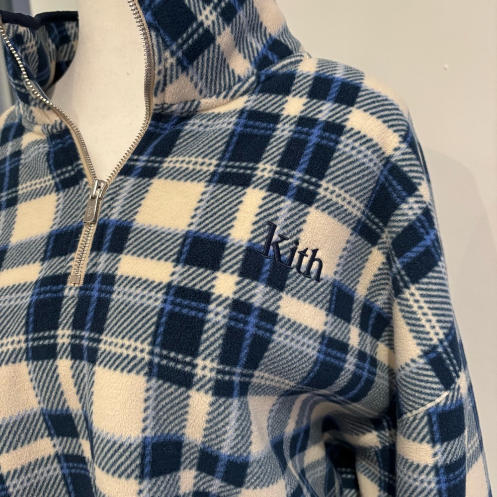 Kith Blue and Cream Plaid Fleece Jacket - Picture 2 of 4